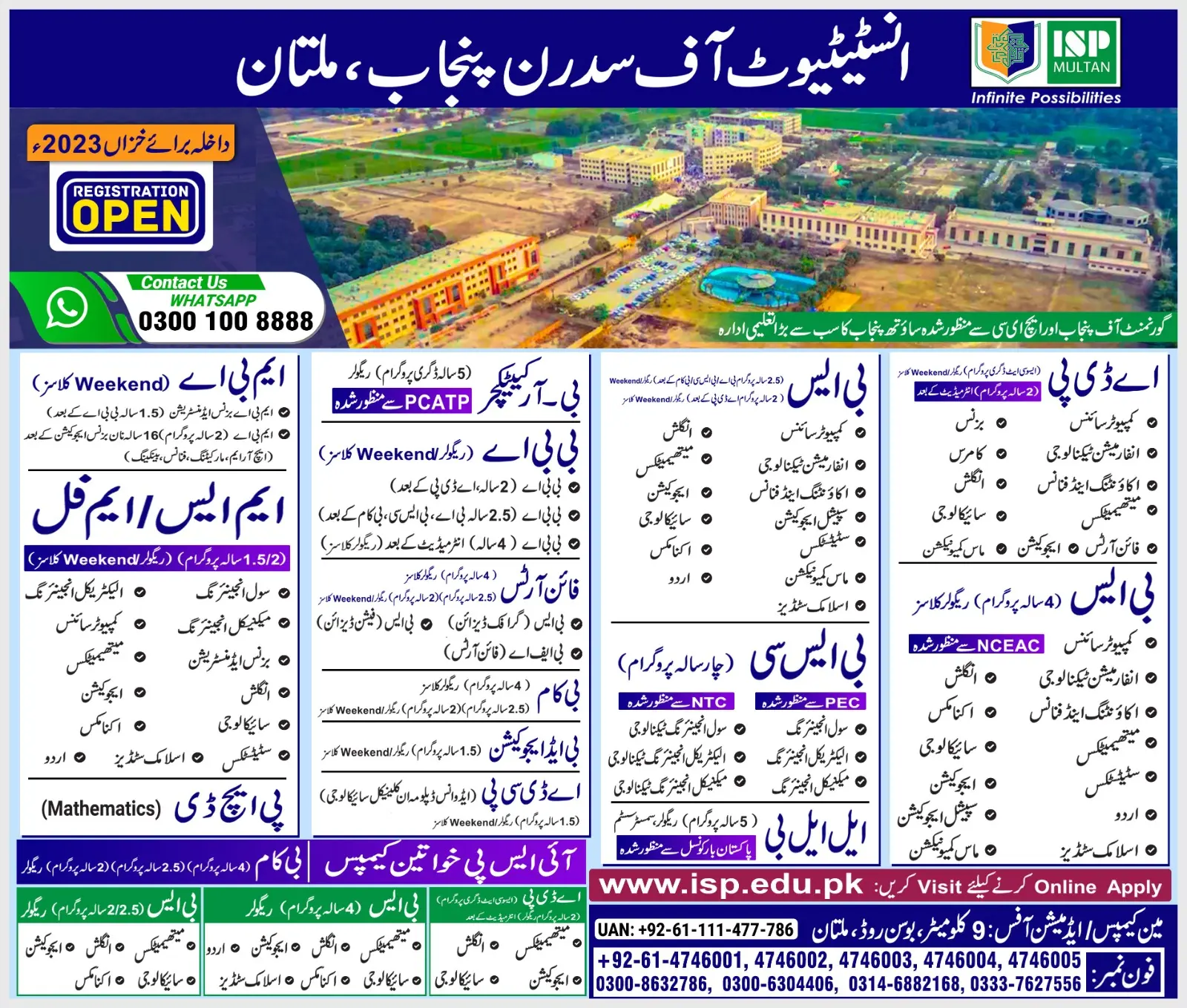 Institute Of Southern Punjab Admissions 2024